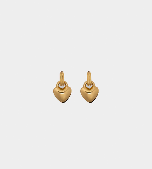 PATOU - S Heart Hoop Earrings Gold
