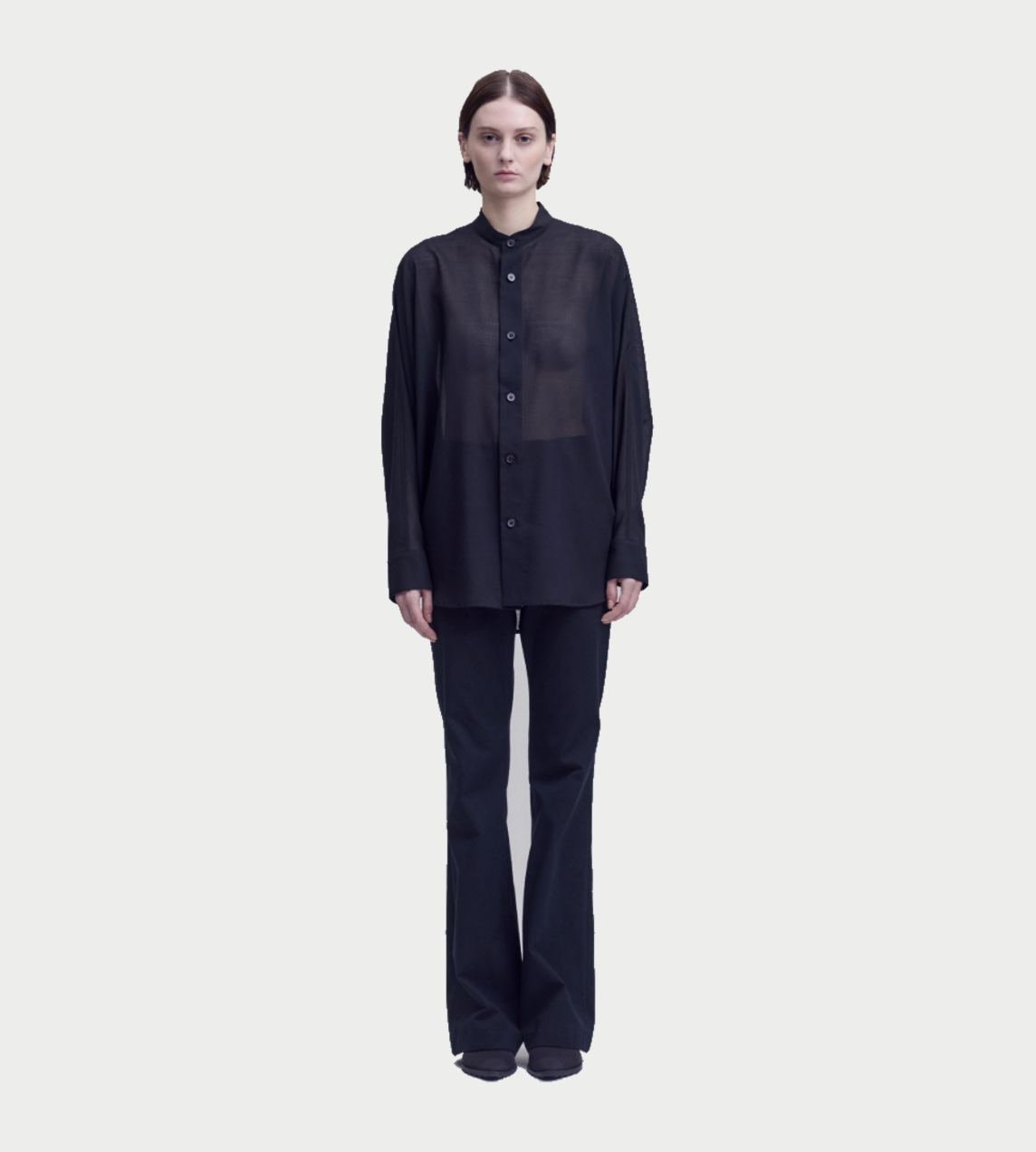 ISSEY MIYAKE - Sheer Wool Shirt Blk