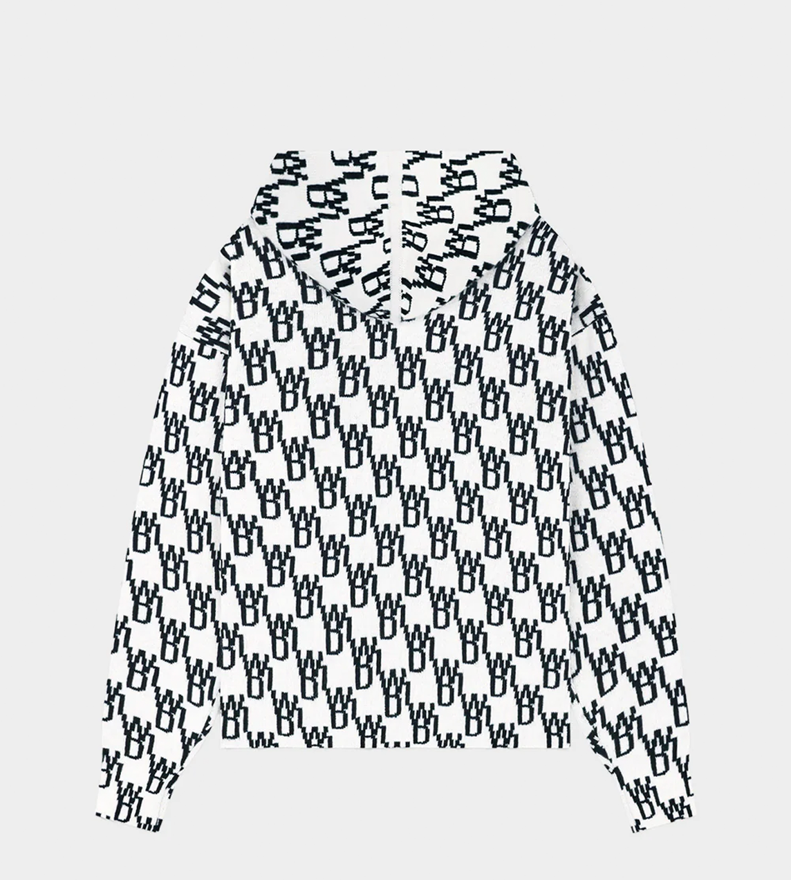 WE11DONE - WD1 Graphic Knit Hoodie Ivory
