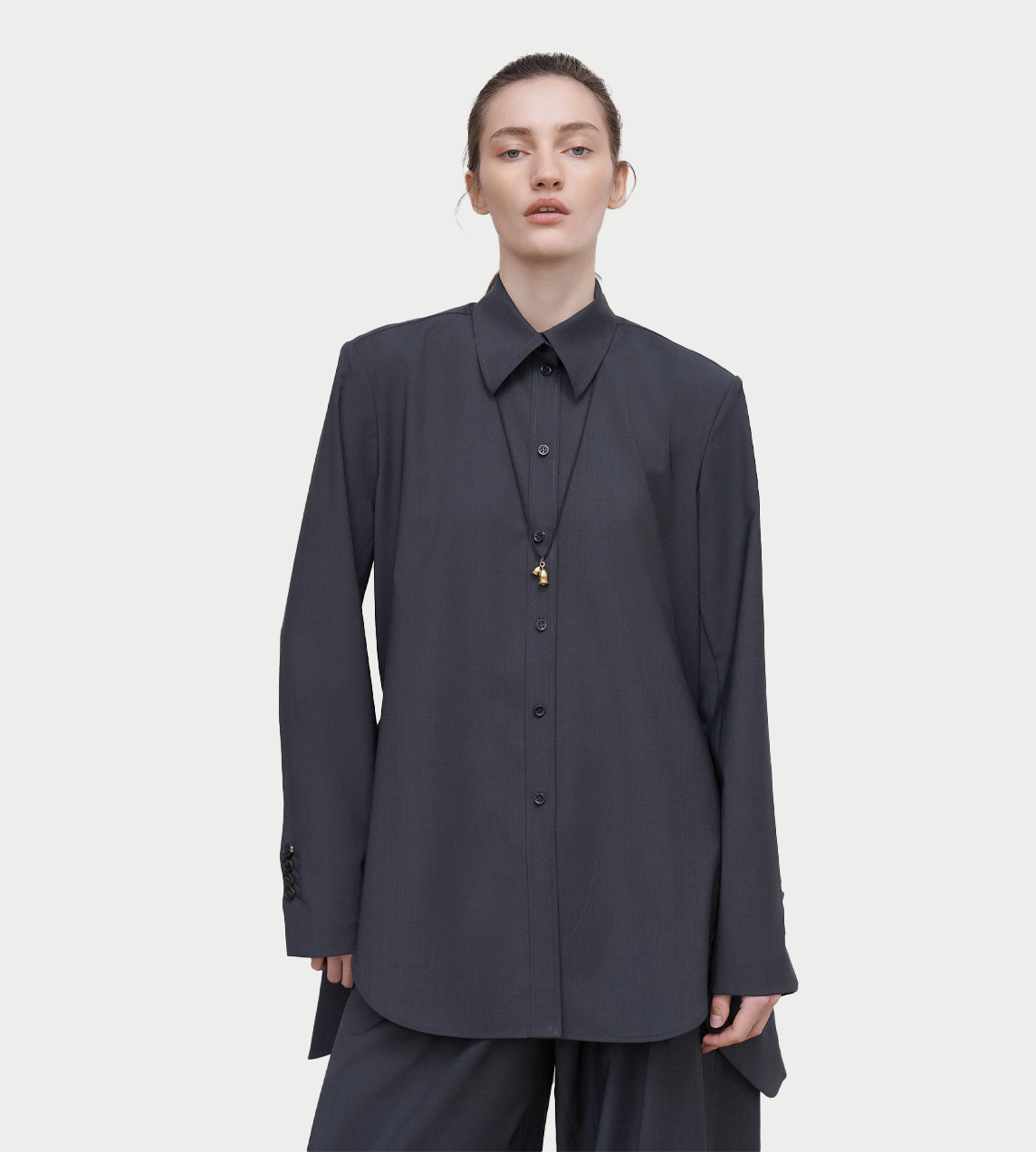 LITKOVSKA - Blouse With Suiting Detail Grey