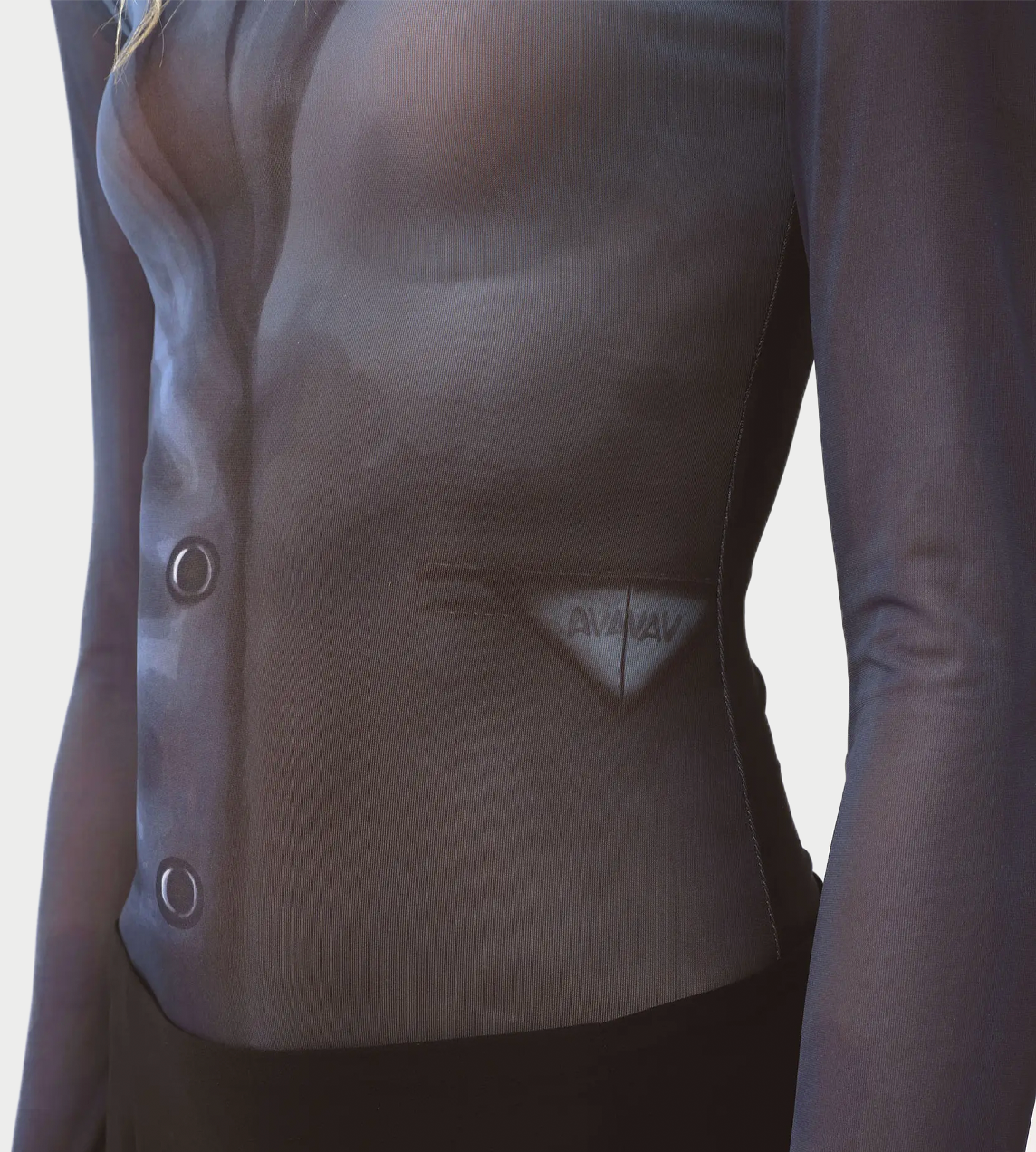 AVAVAV - Suit-printed Turtleneck Top Blk