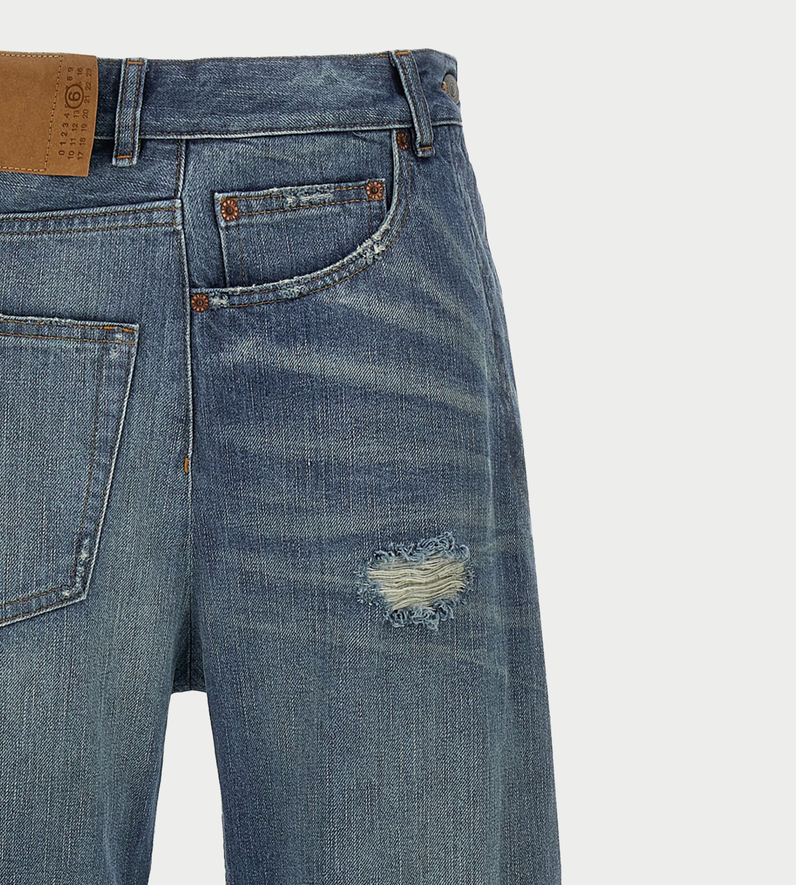 MM6 Maison Margiela - Twist Wide Leg Denim Pants