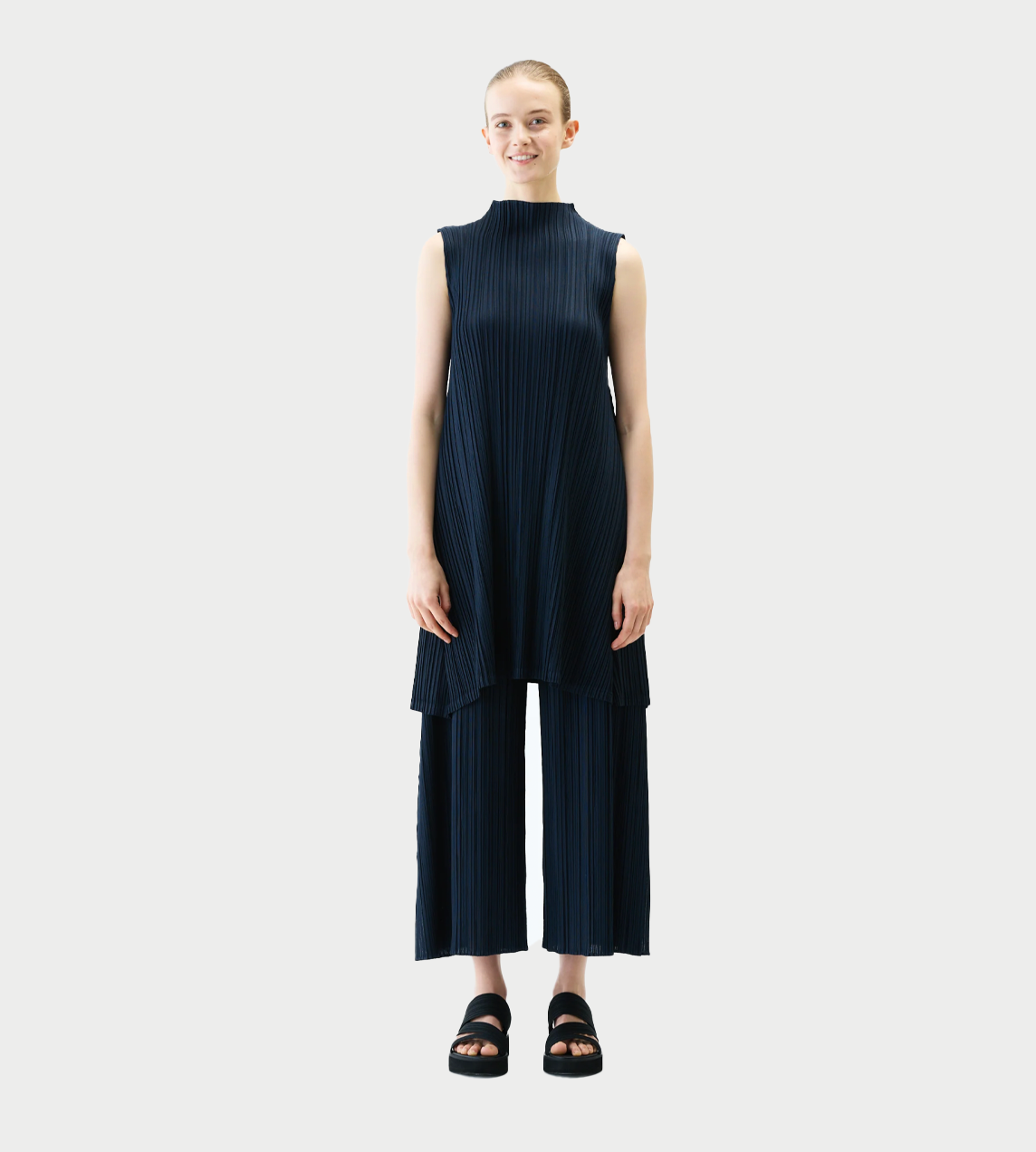 PLEATS PLEASE ISSEY MIYAKE - Mellow Pleated Dress Blue Blk