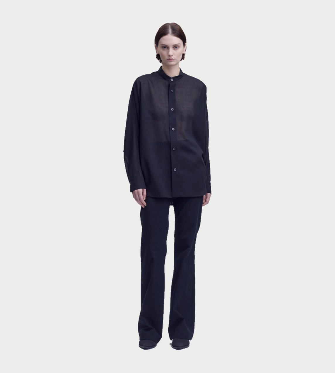ISSEY MIYAKE - Sheer Wool Shirt Blk