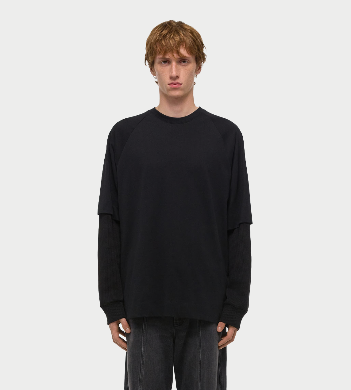 HELMUT LANG - Double-layered Waffle Top Blk