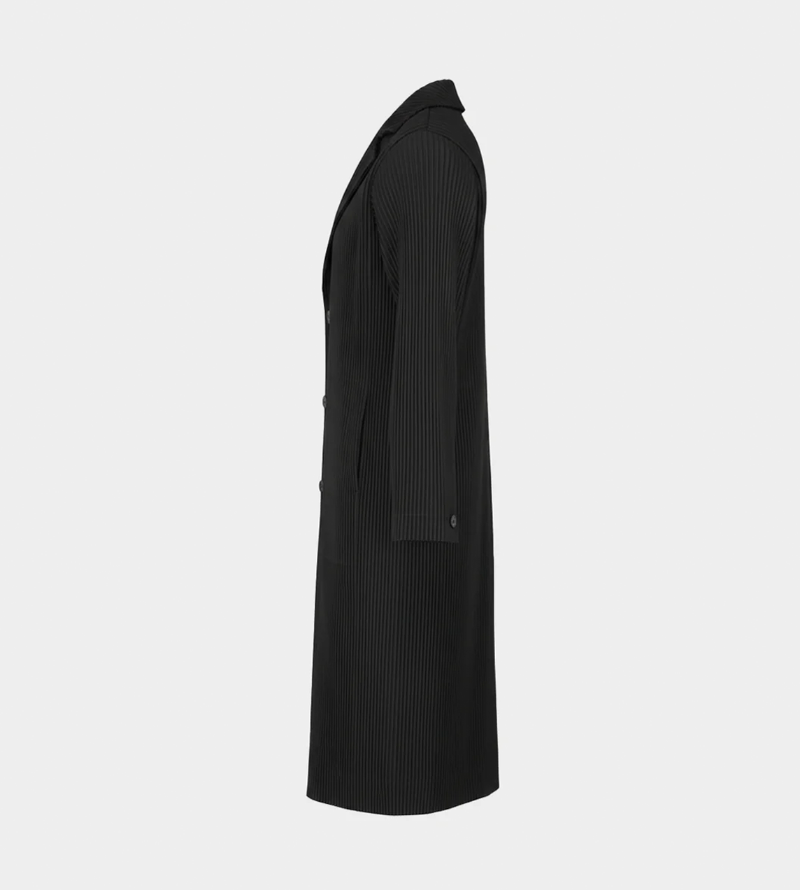Tailored Pleats Long Jacket Blk