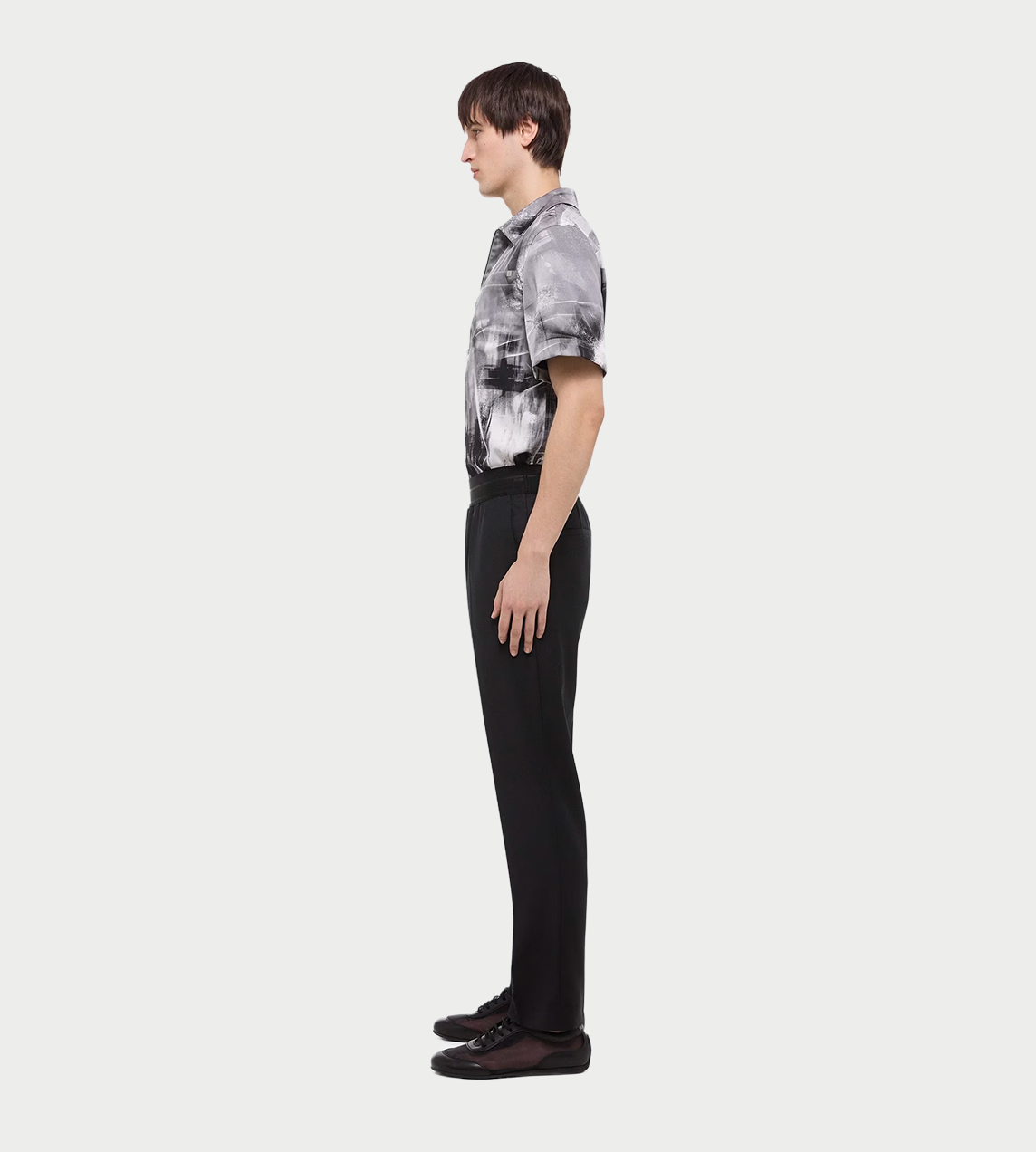 HELMUT LANG - Taper Wool Trousers Blk