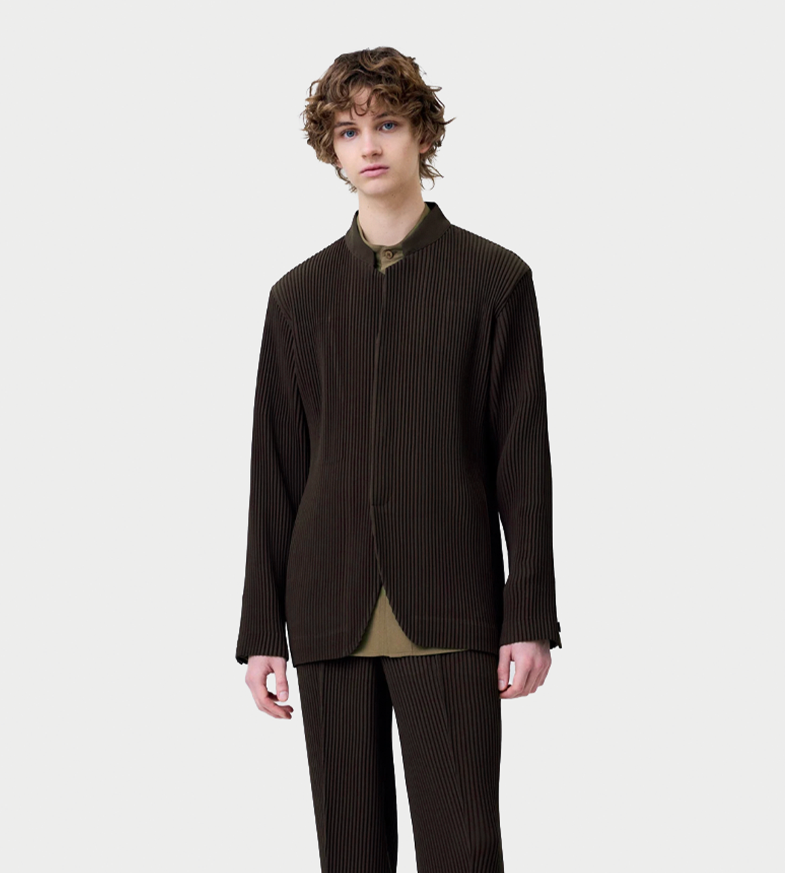 HOMME PLISSE ISSEY MIYAKE - Tuxedo Pleats Jacket Brown