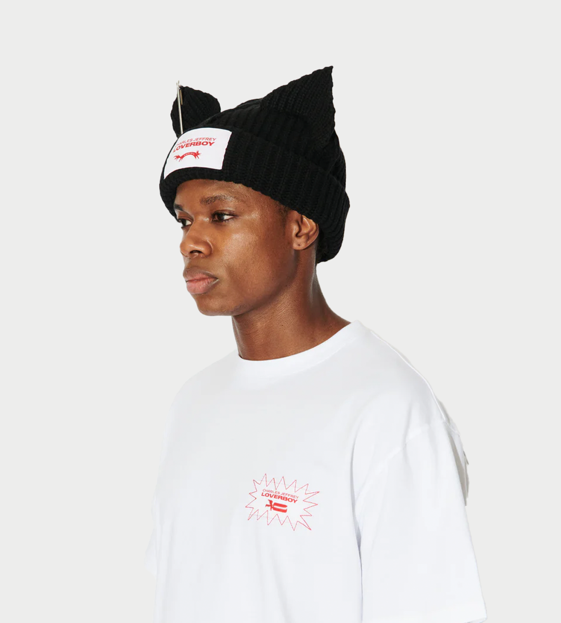 Charles Jeffrey LOVERBOY - Chunky Punk Ears Beanie Blk