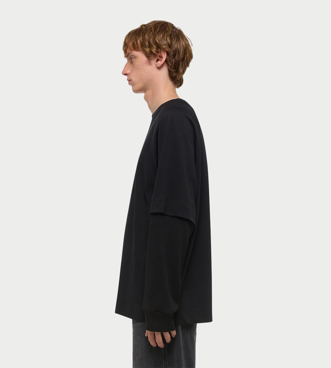 HELMUT LANG - Double-layered Waffle Top Blk