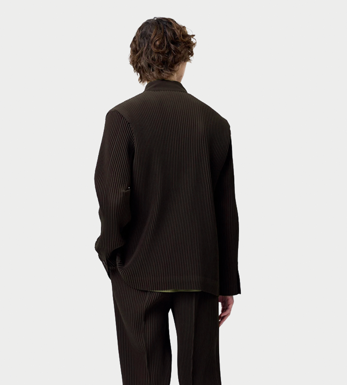 HOMME PLISSE ISSEY MIYAKE - Tuxedo Pleats Jacket Brown