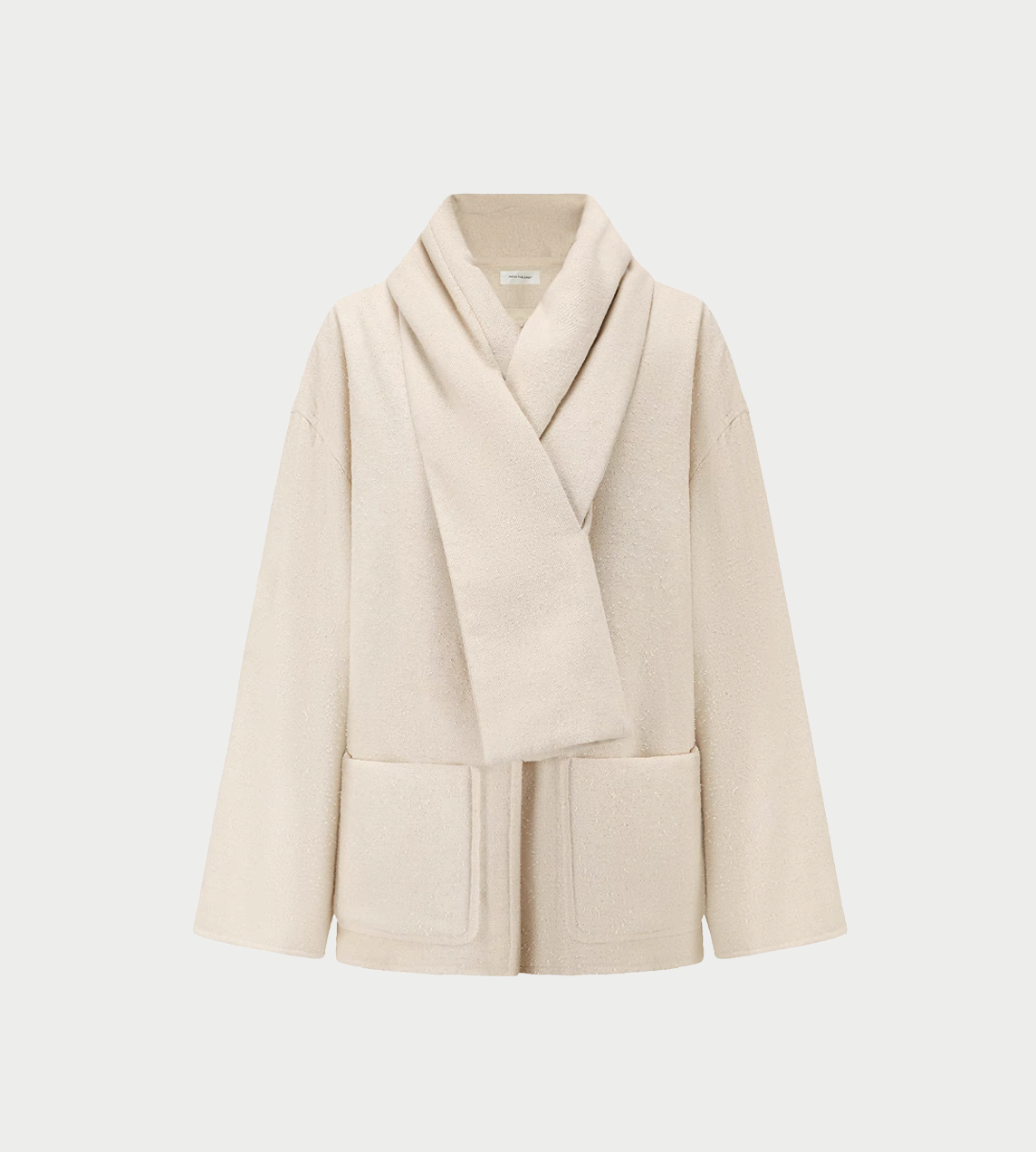 INTO THE EAST - Textured Scarf Jacket Ivory