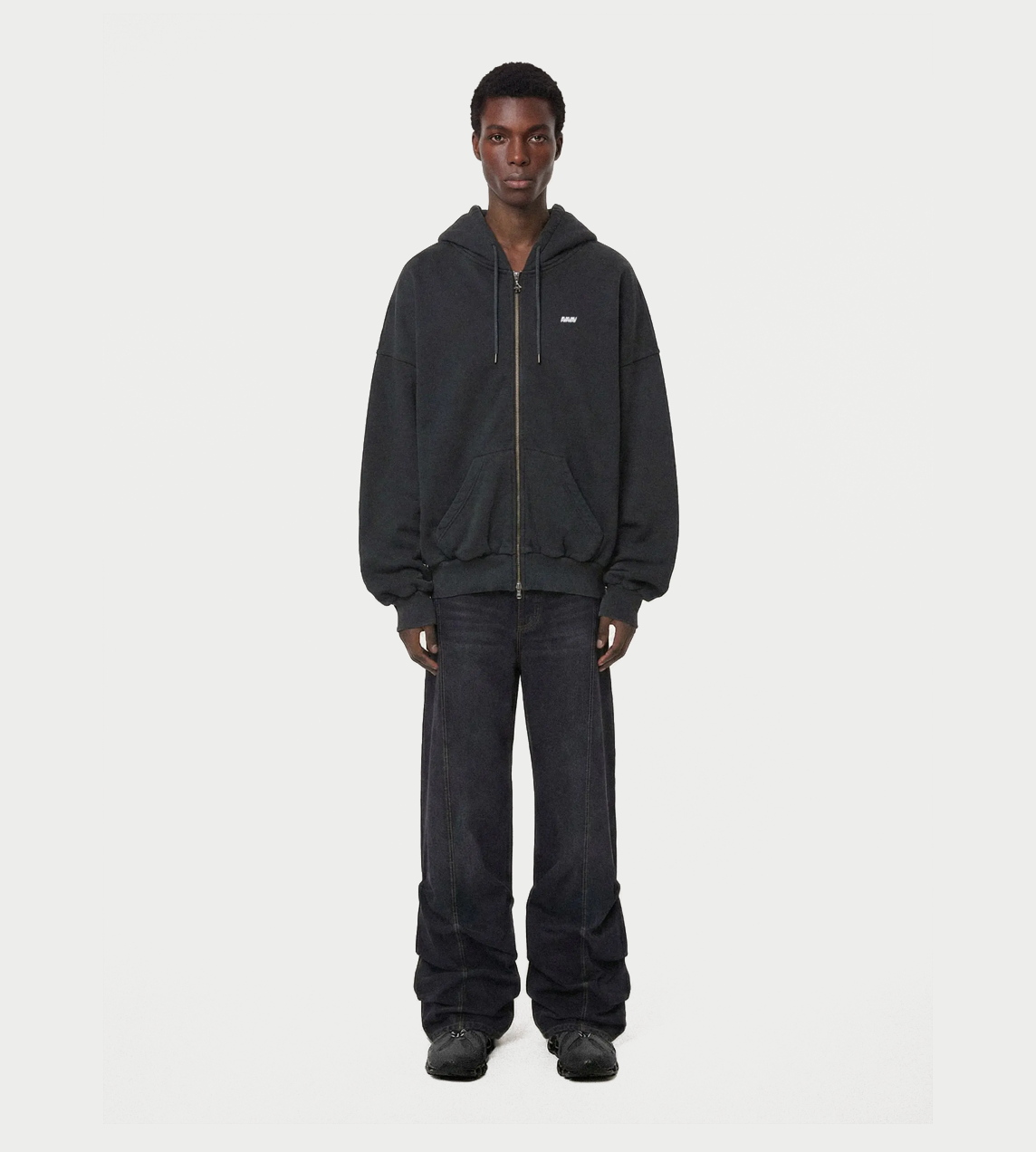AVAVAV - Tim Shoulderless Hoodie AV-logo Blk