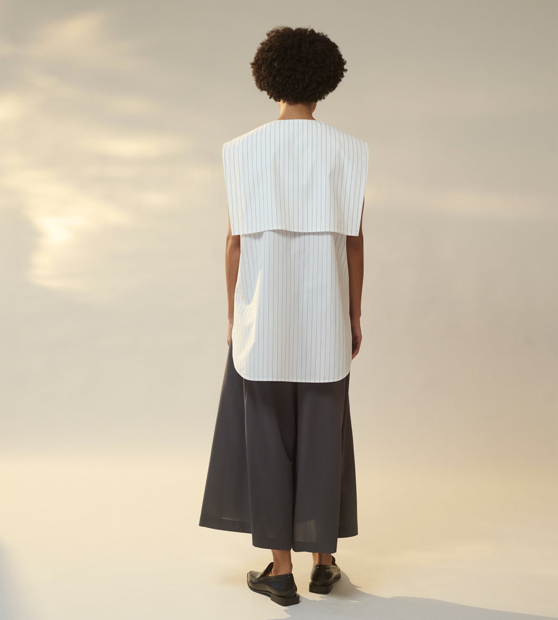 Sailor Collar Ribbon Shirt White