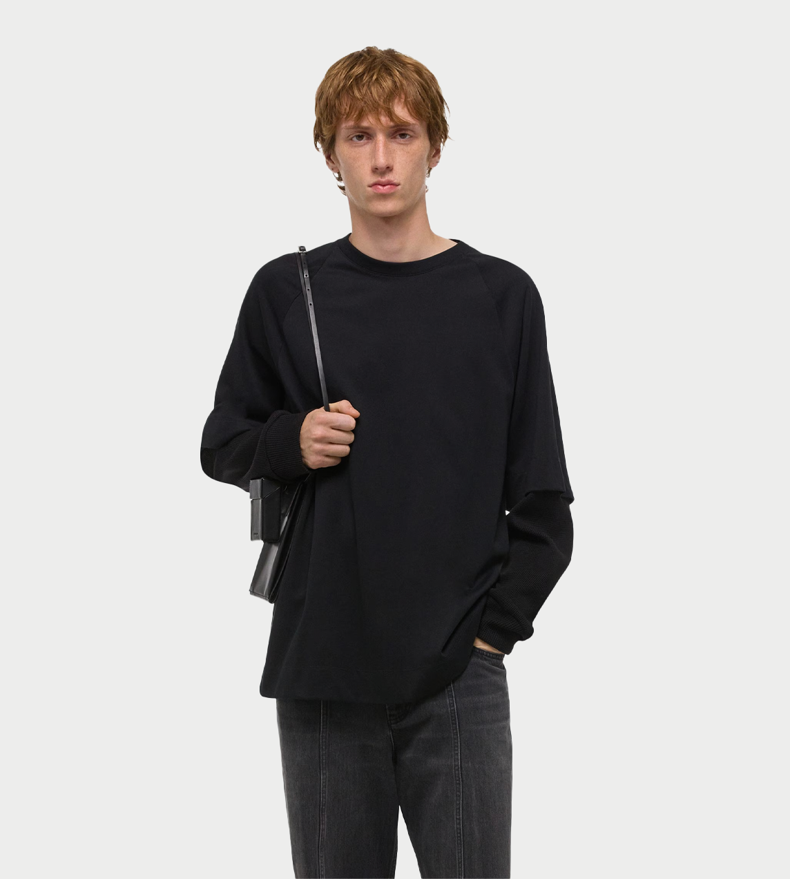 HELMUT LANG - Double-layered Waffle Top Blk