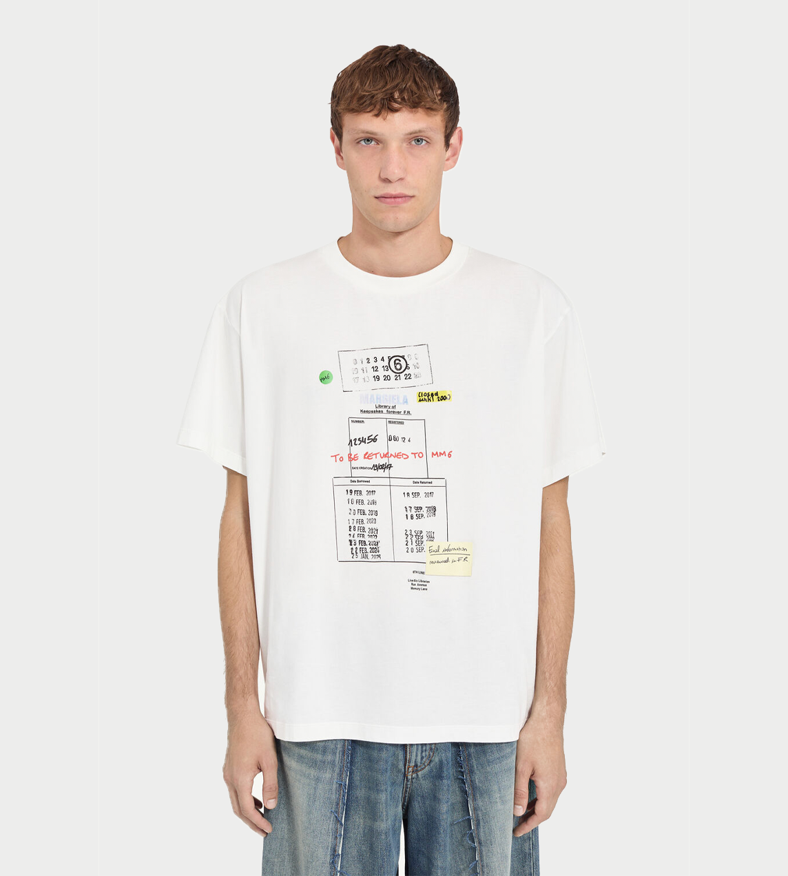 Library Stamp T-Shirt White