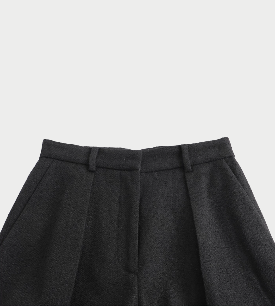 Textured Wool Skinny Pants Blk