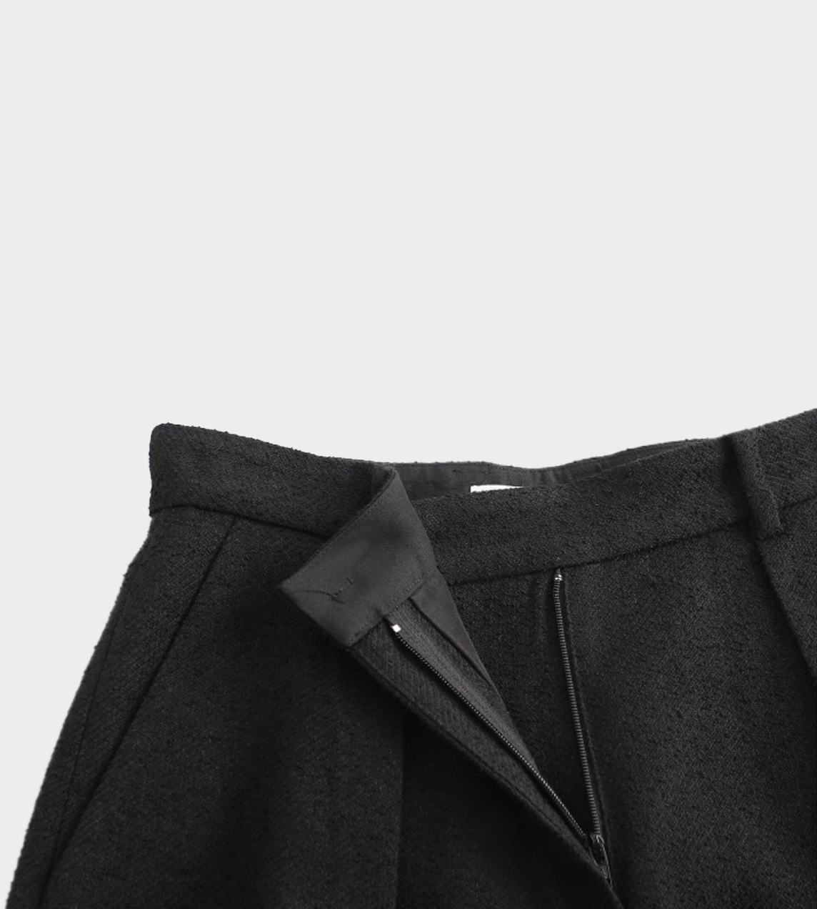 Textured Wool Skinny Pants Blk