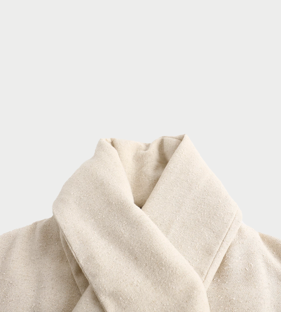 Textured Scarf Jacket Ivory