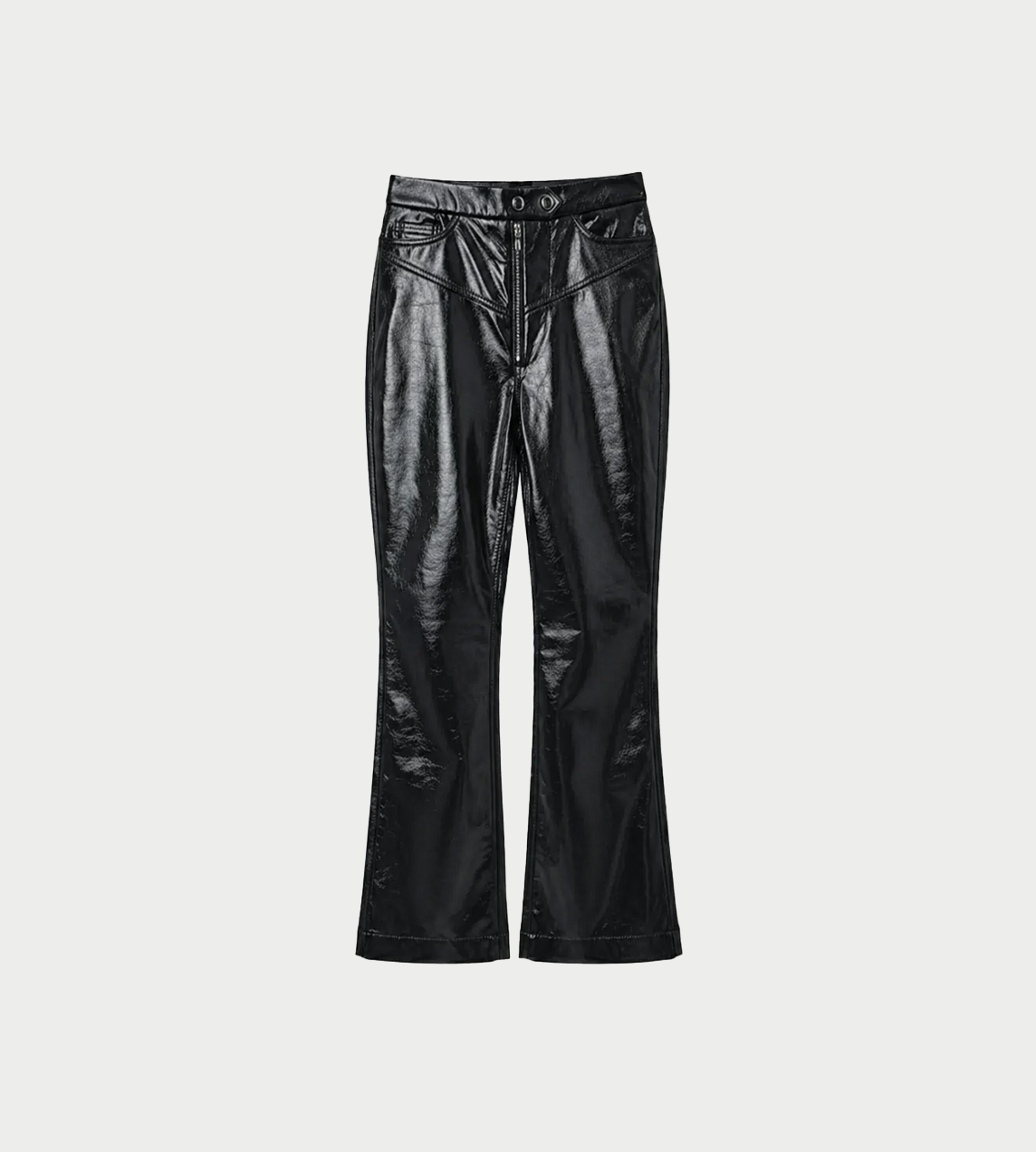 ELLERY - Faux Leather Flared Trousers Blk