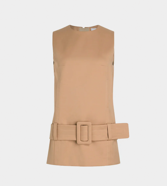 PATOU - Mini Belted Dress Praline