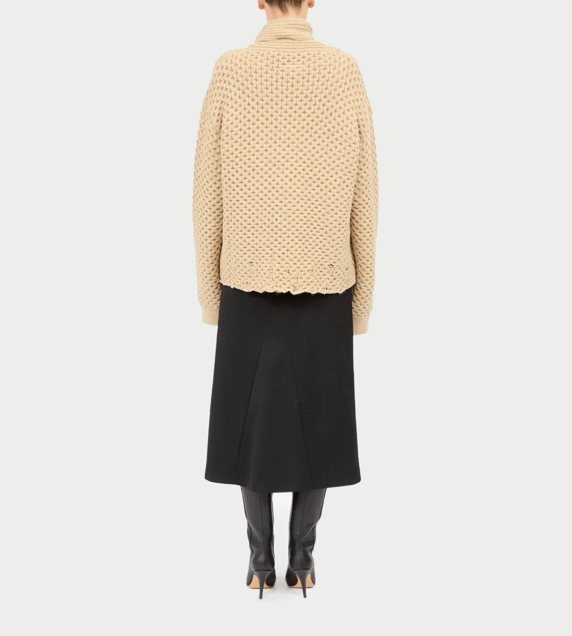 MM6 MAISON MARGIELA - Chunky Sweater W/ Scarf Caramel