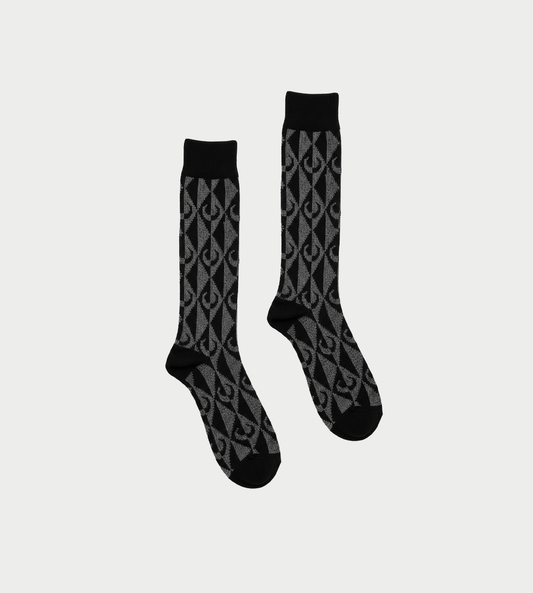 Marine Serre - Optical Jacquard High Socks Black