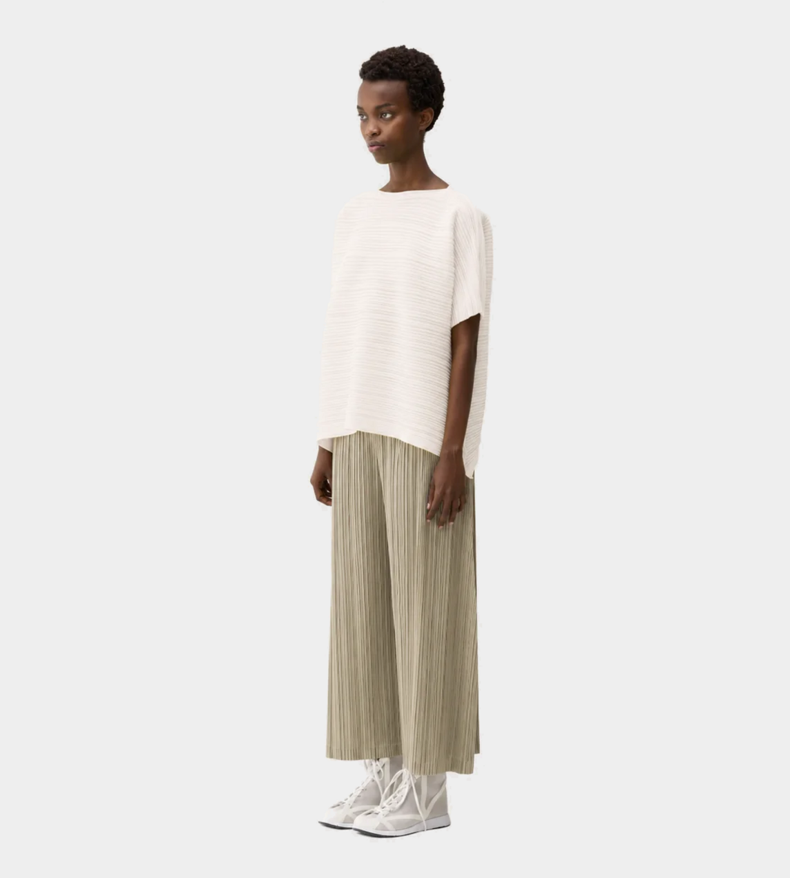 PLEATS PLEASE ISSEY MIYAKE - Paper Bounce Knit Top White