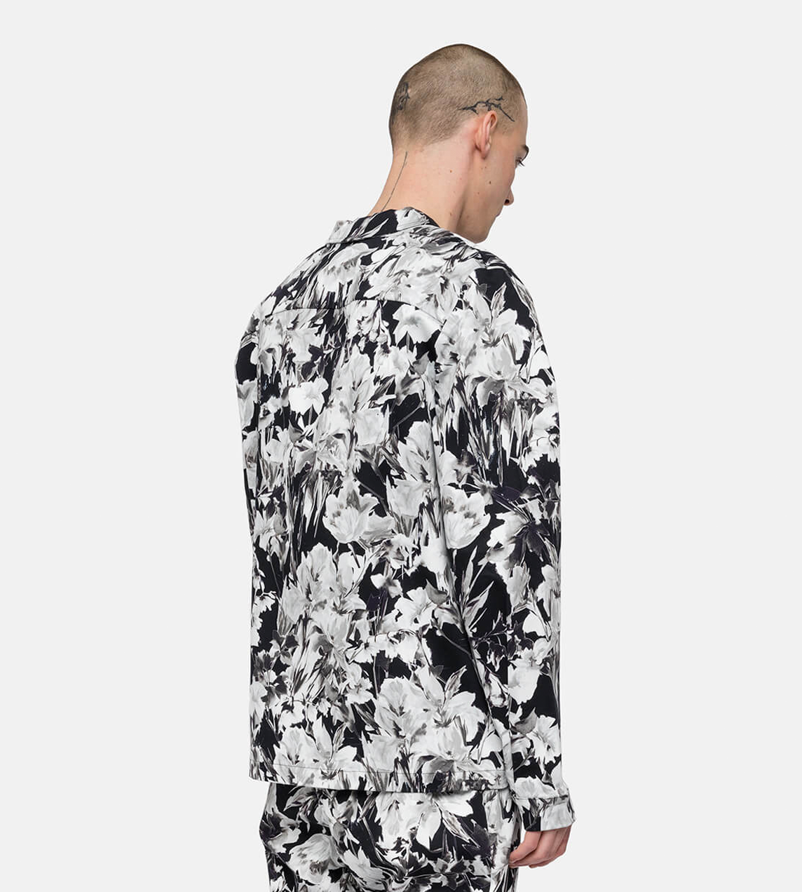 DAVI - Black White Floral Print Shirt