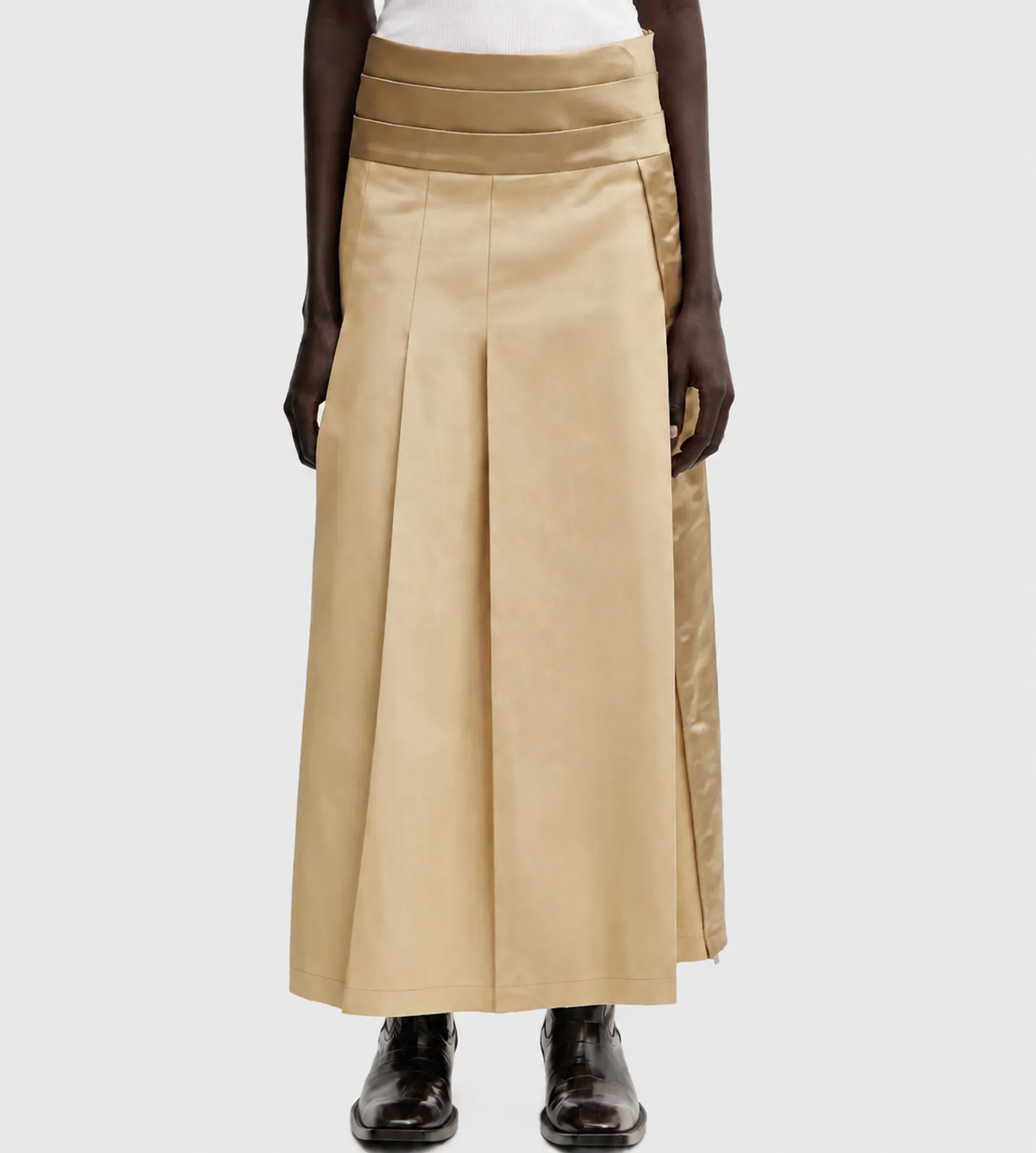 Maxi Flared Skirt Beige