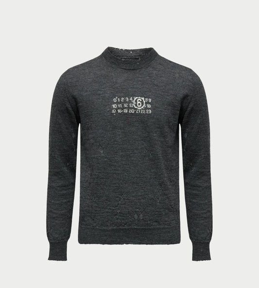 MM6 MAISON MARGIELA - Numeric Crewneck Sweater Grey
