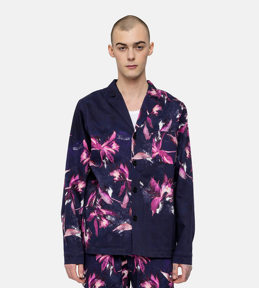 DAVI - Fuschia Placed Print Floral Shirt