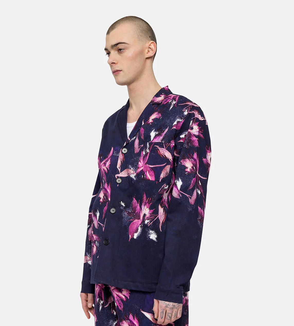 DAVI - Fuschia Placed Print Floral Shirt