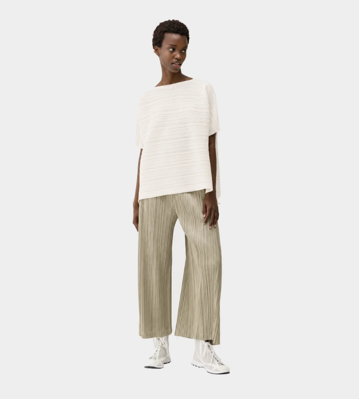 Paper Bounce Knit Top White