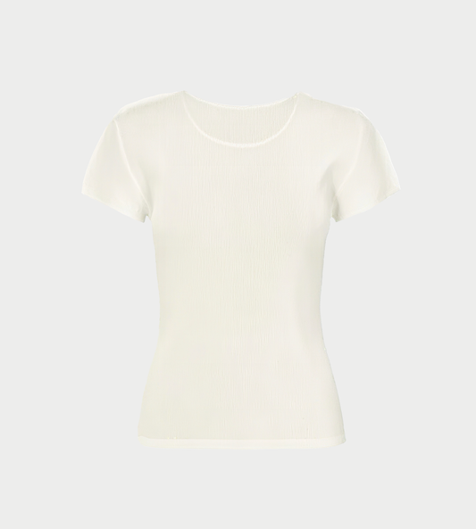Pleats Please Issey Miyake - Mist Basic Top White