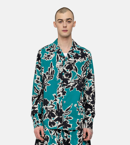 DAVI - Abstract Floral Print Long Sleeve Shirt