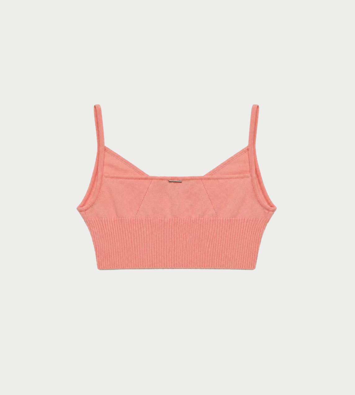 System - Cropped Pointelle Tank Coral