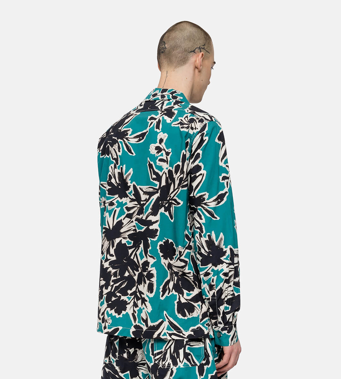 DAVI - Abstract Floral Print Long Sleeve Shirt