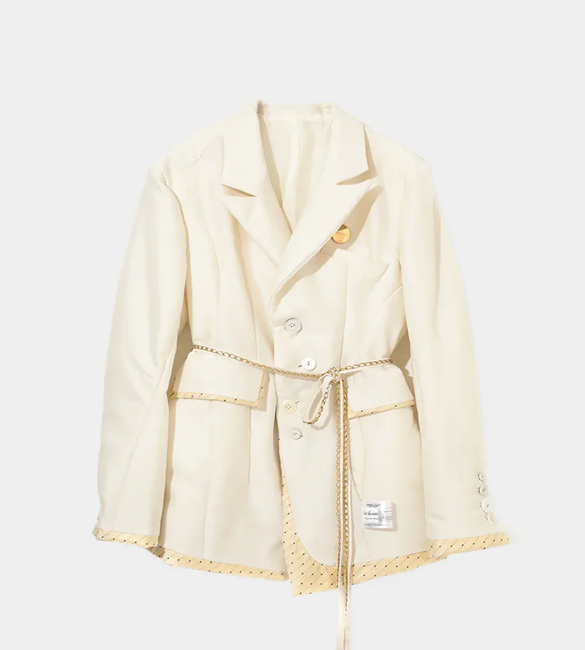 UNDERCOVER - Double Taffeta Chain Belt Jacket White
