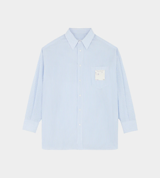 MM6 MAISON MARGIELA - Striped Poplin Shirt Blue