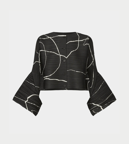 PLEATS PLEASE ISSEY MIYAKE - Pause Button-up Cardigan Blk