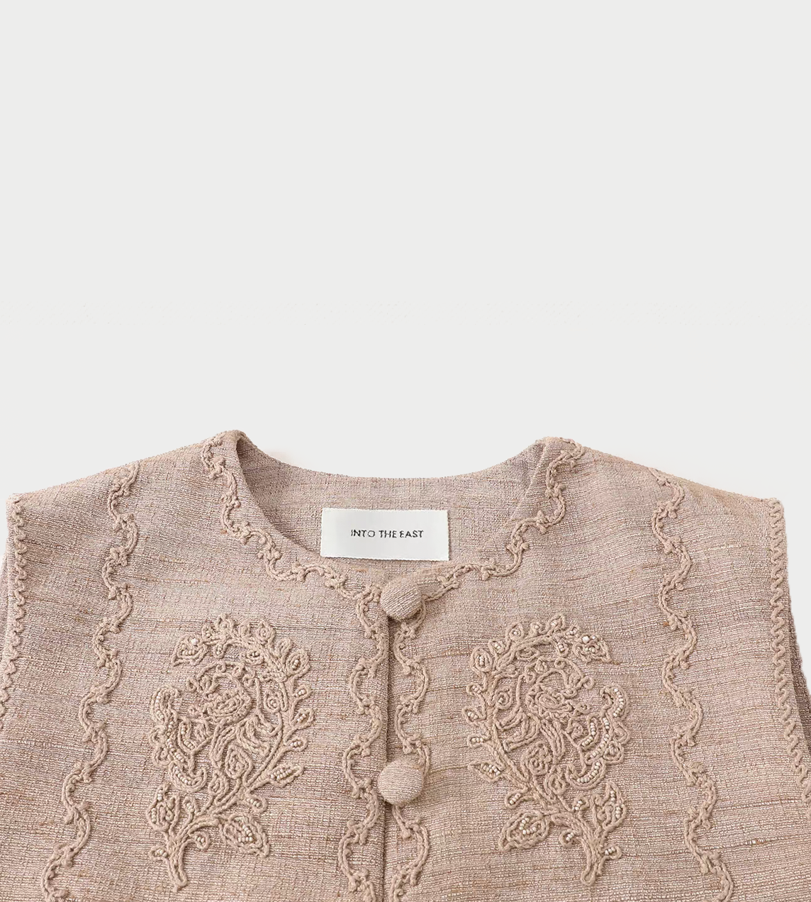 Paisley Embroidered Vest Sand