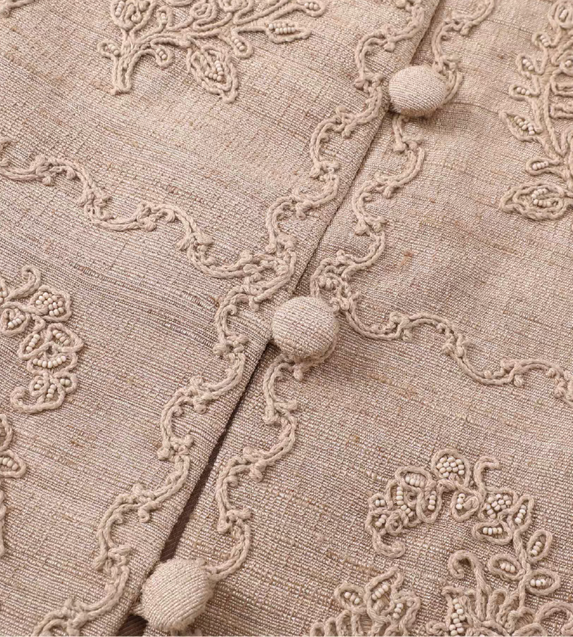 Paisley Embroidered Vest Sand