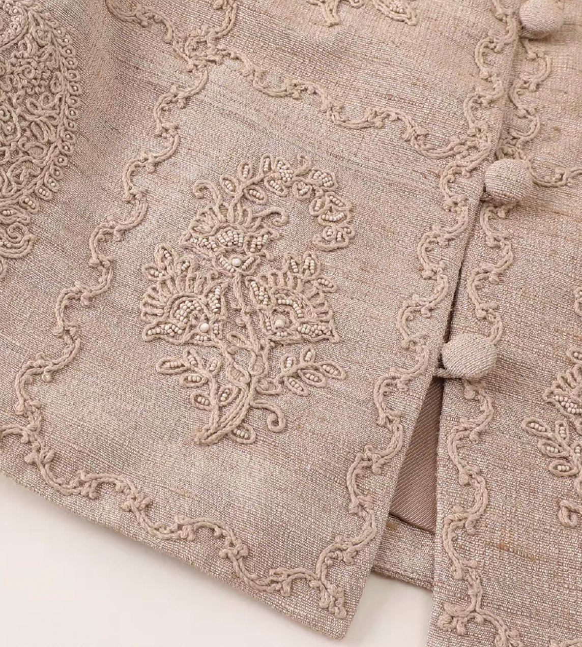 Paisley Embroidered Vest Sand