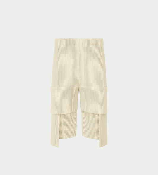 HOMME PLISSE ISSEY MIYAKE - Multi-pocket Shorts Limestone white