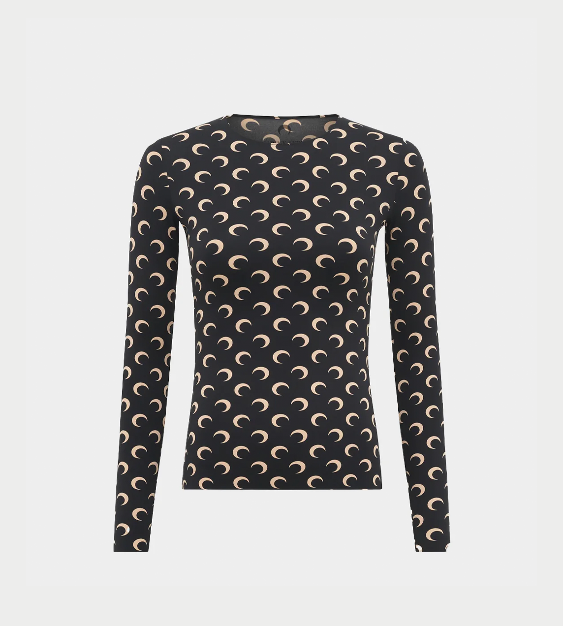 MARINE SERRE - Moon Printed Second-skin Crewneck Inv. Tan/Blk