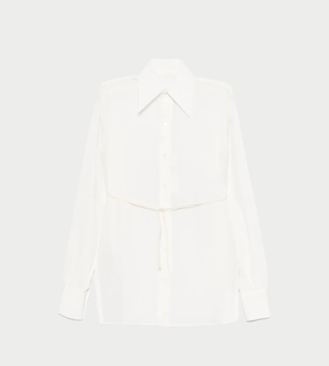 MM6 Maison Margiela - Long-sleeved Silk Blouse White