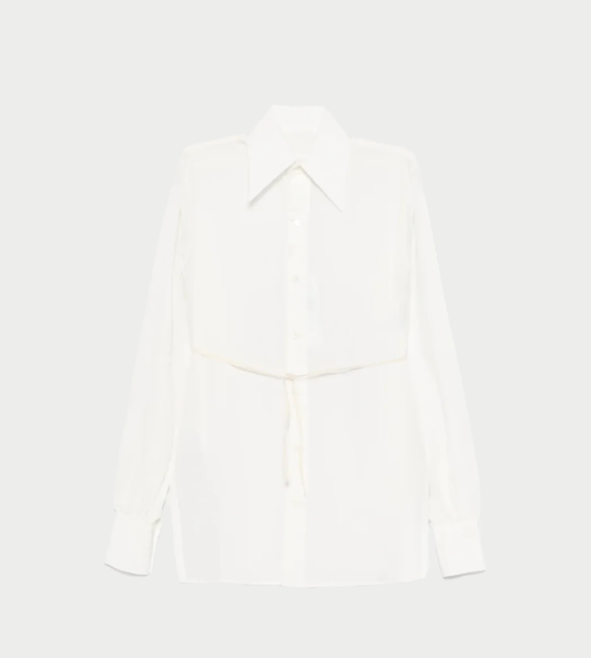 MM6 Maison Margiela - Long-sleeved Silk Blouse White