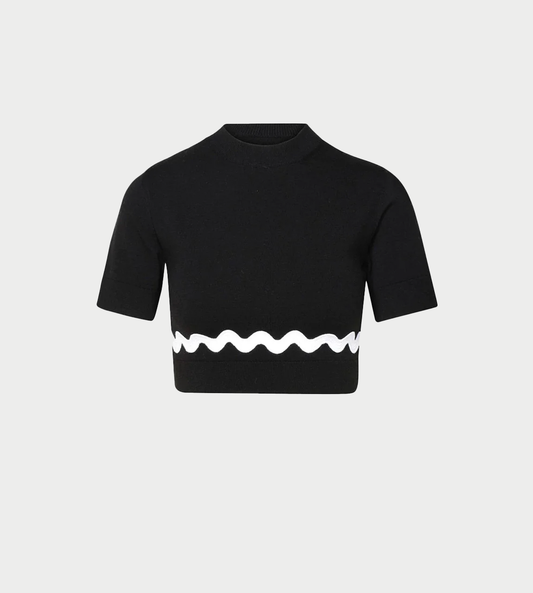 Patou - Wave Cropped Sweater Black