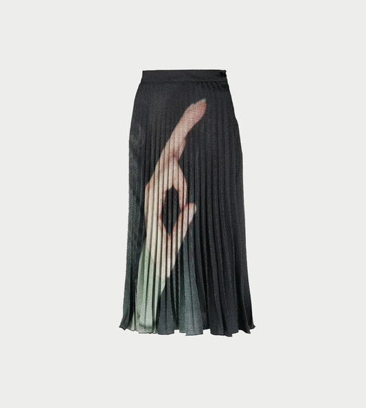 MM6 Maison Margiela - Printed Hand Pleated Skirt